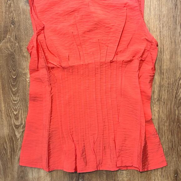 NWT Anthropologie Pleated Waist Blouse Tank In Coral Size XXS - Picture 6 of 6